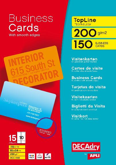 OCC3343 Multipurpose business cards TopLine